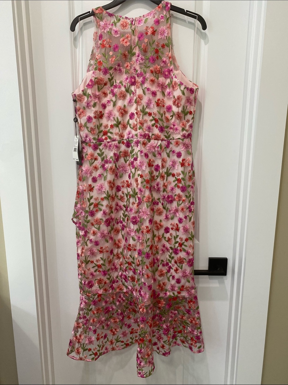 NWT Adrianna Papell Pink Multi Floral Halter Midi Dress size 10 - Picture 3 of 13